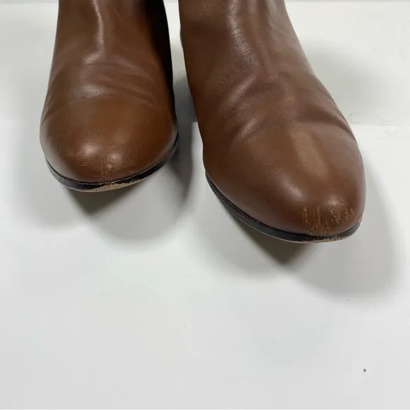 J Crew Cognac Brown Chelsea Pull On Boots Ankle Booties size 8 EO824