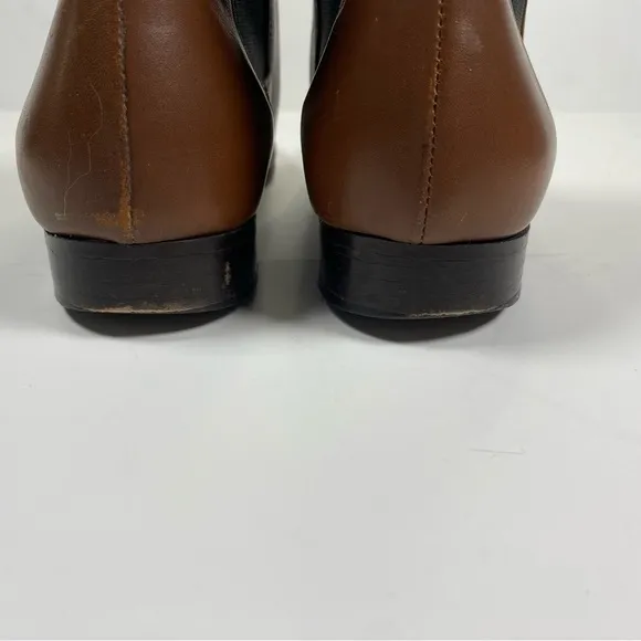 J Crew Cognac Brown Chelsea Pull On Boots Ankle Booties size 8 EO824