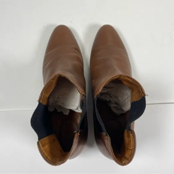 J Crew Cognac Brown Chelsea Pull On Boots Ankle Booties size 8 EO824
