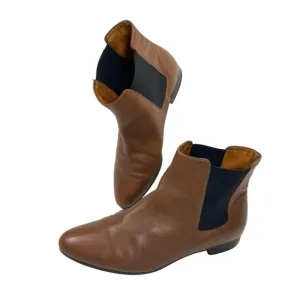 J Crew Cognac Brown Chelsea Pull On Boots Ankle Booties size 8 EO824