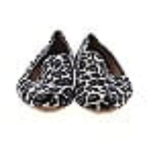J Crew Georgie Navy Leopard Print Flats Size 9