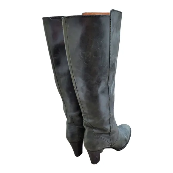J. Crew Italy 96602 Brown High Heels Leather Knee High Pull On Boots Sz 10