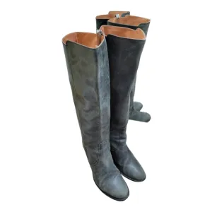 J. Crew Italy 96602 Brown High Heels Leather Knee High Pull On Boots Sz 10