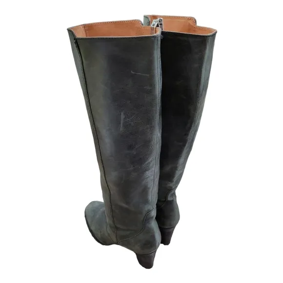 J. Crew Italy 96602 Brown High Heels Leather Knee High Pull On Boots Sz 10