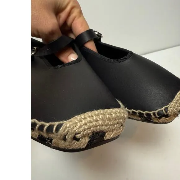 J. Crew Leather Espadrille Mary Jane Flats NWT Sz. 8