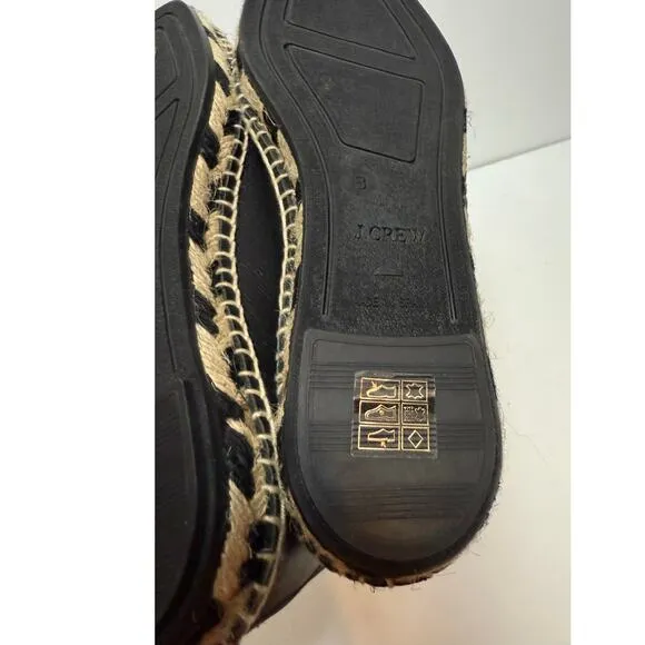 J. Crew Leather Espadrille Mary Jane Flats NWT Sz. 8