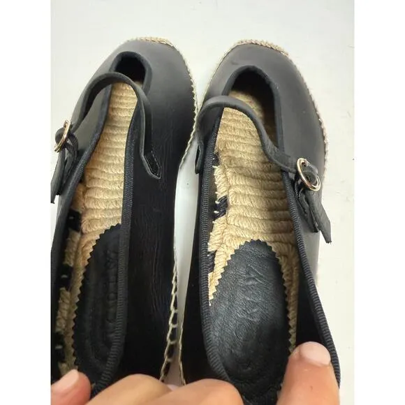 J. Crew Leather Espadrille Mary Jane Flats NWT Sz. 8
