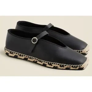 J. Crew Leather Espadrille Mary Jane Flats NWT Sz. 8