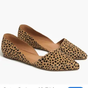 J Crew Leopard Calf Hair D’Orsay Slip on Flats | Size 10