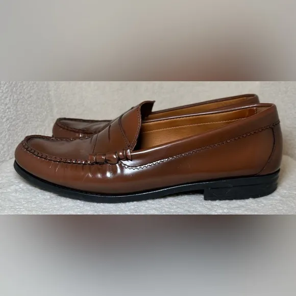 J. Crew men’s brown cognac leather penny loafers Preppy business dresssy 11.5