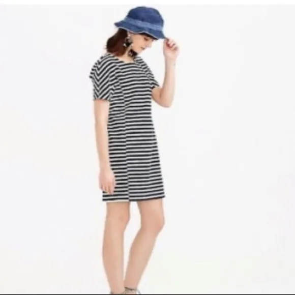 J. Crew ~ Nautical Striped Dress Black/White~ Size Medium
