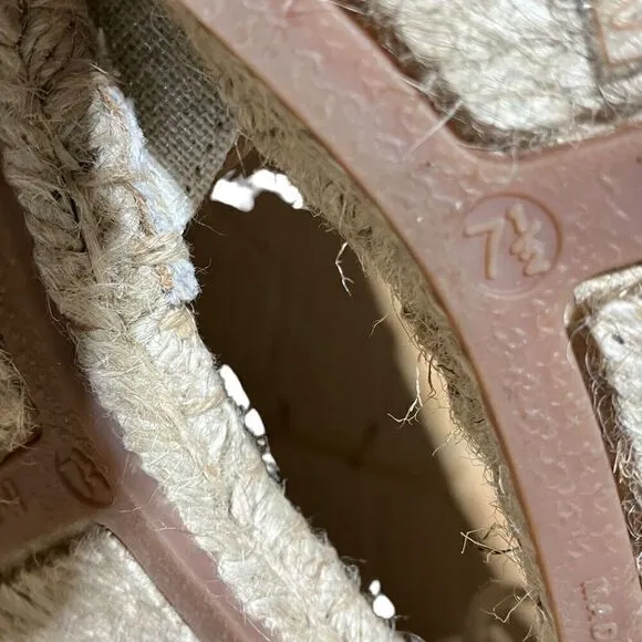 J Crew Shoes WMNS 7.5 D'Orsay Lace-up Espadrilles Beige Gold AX839 Classic Tie