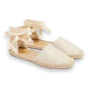 J Crew Shoes WMNS 7.5 D'Orsay Lace-up Espadrilles Beige Gold AX839 Classic Tie