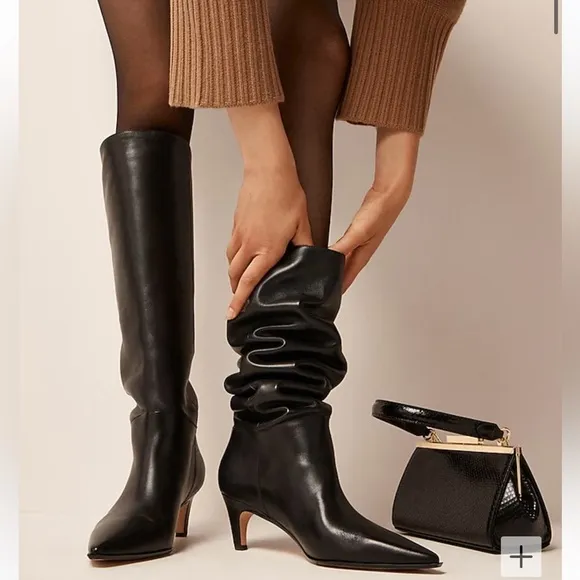 J. Crew Stevie knee-high pull-on boots in leather