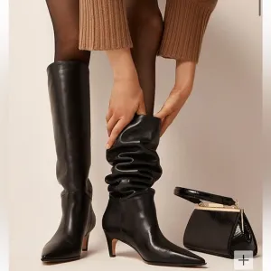 J. Crew Stevie knee-high pull-on boots in leather