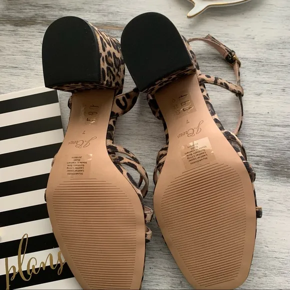 J. Crew suede leopard print strappy heeled sandals size 7
