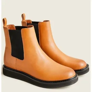 J. Crew Women’s Leather pull-on boots Rich Caramel New With Box Size 7