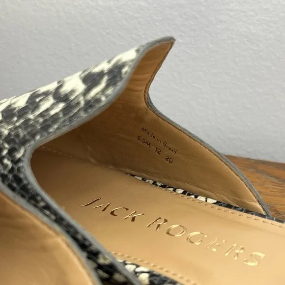 Jack Rogers Size 6.5 • Slip-On Mules Delaney Snake Print Flats.