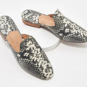 Jack Rogers Size 6.5 • Slip-On Mules Delaney Snake Print Flats.