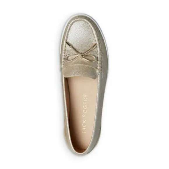 JACK ROGERS Womens Beige Remy Round Toe Slip On Leather Loafers Shoes 11 B