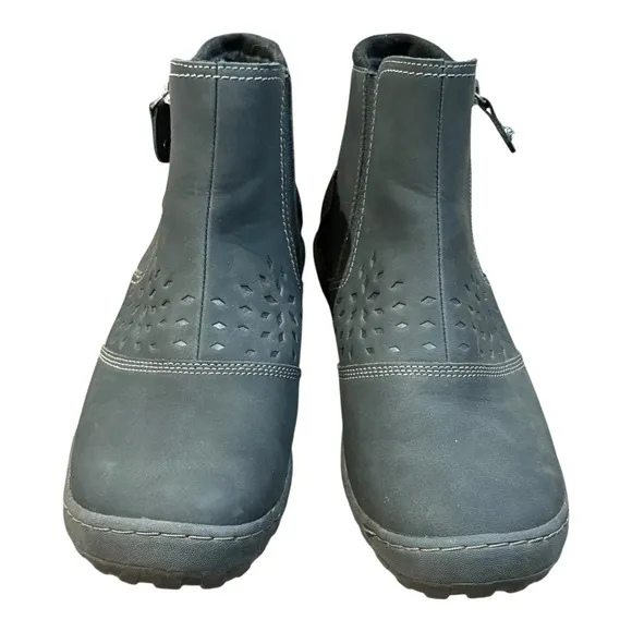 JBU Paulina Water Resistant Leather Ankle Boots Black Comfort Women Size 9.5
