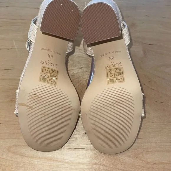 J.Crew Womens Wickerish Square Heel Sandals Tan Size 8.5 NWOT