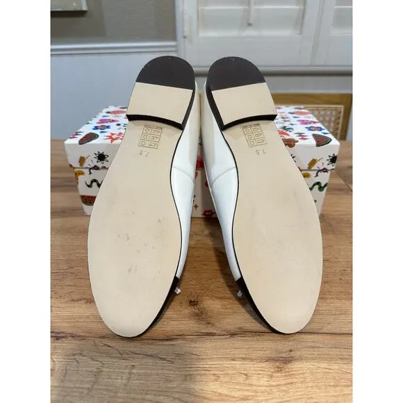 Jeffrey Campbell Arabesque Ballet Flats White Black Leather Size 7.5 NIB Preppy