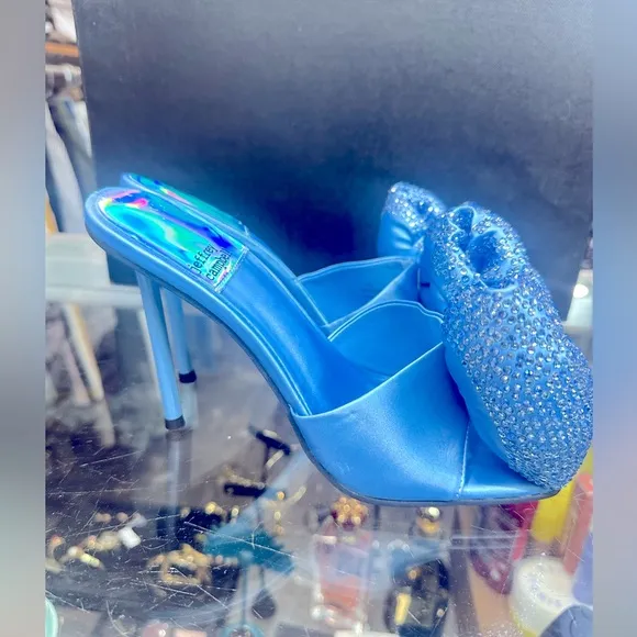 JEFFREY CAMPBELL Bow-Down J Satin and Cristal . New no box