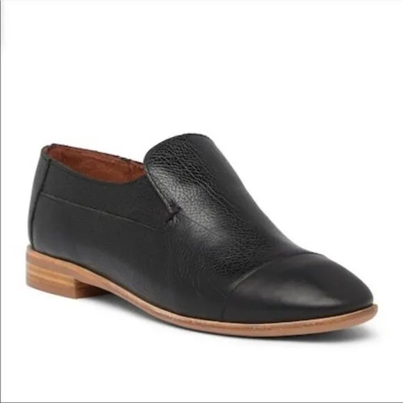 Jeffrey Campbell Bryant Cap Toe Black Leather Loafers Women's 9.5