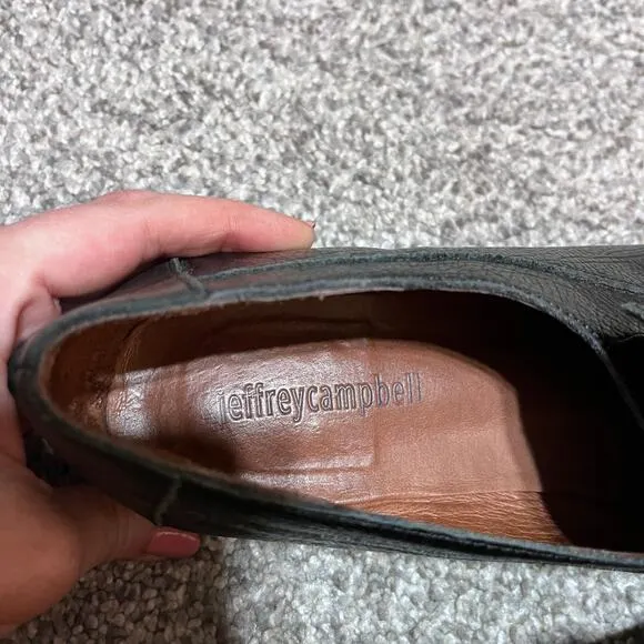 Jeffrey Campbell Bryant Cap Toe Black Leather Loafers Women's 9.5