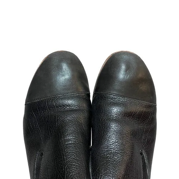 Jeffrey Campbell Bryant Cap Toe Black Leather Loafers Women's 9.5