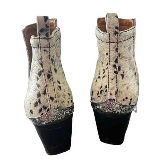 Jeffrey Campbell cromwell snake print ankle boots