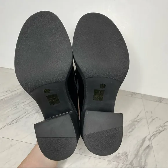 Jeffrey Campbell Kerri Black Patent Leather Heeled Loafer Mule 11