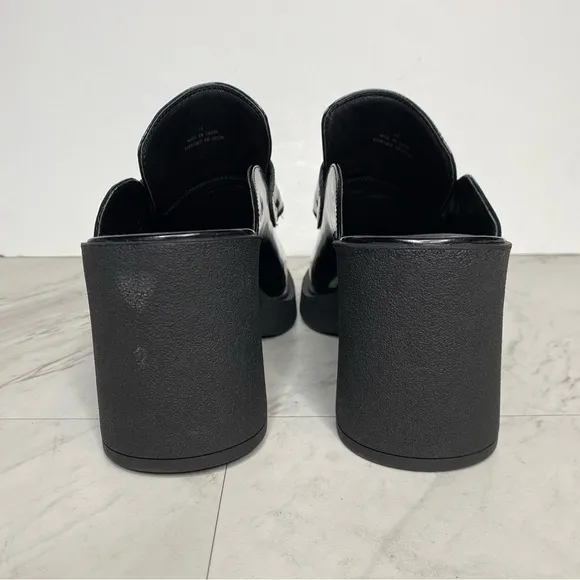 Jeffrey Campbell Kerri Black Patent Leather Heeled Loafer Mule 11