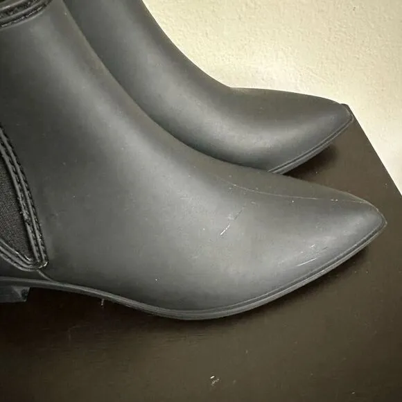 Jeffrey Campbell Mist Rain Boots Matte Black Pointed Toe size 10