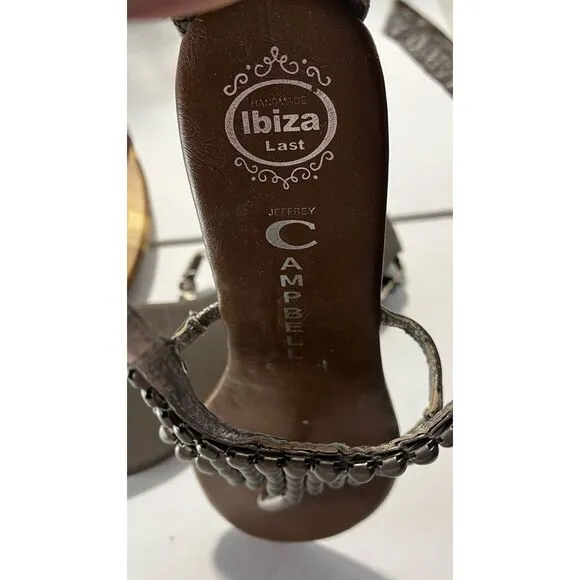 Jeffrey Campbell Nena 2 Sandals Pewter Size 9