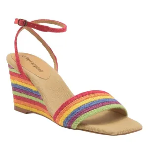 Jeffrey Campbell On-Board Rainbow Strappy Espadrille Wedge Sandals Size 9.5