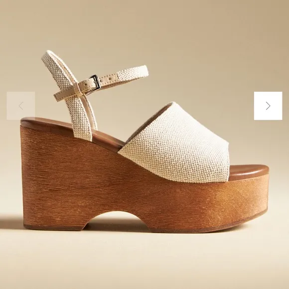 Jeffrey Campbell On Deck Wooden Wedge Platform Sandals