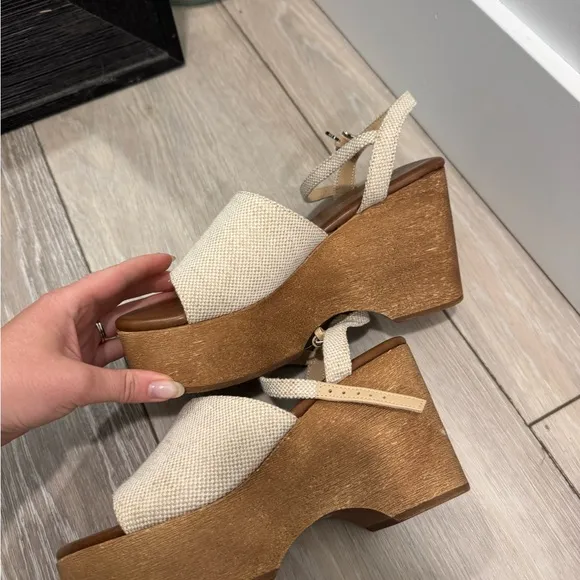 Jeffrey Campbell On Deck Wooden Wedge Platform Sandals