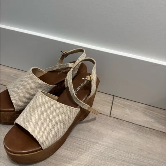 Jeffrey Campbell On Deck Wooden Wedge Platform Sandals