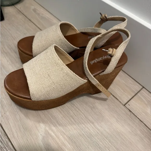 Jeffrey Campbell On Deck Wooden Wedge Platform Sandals