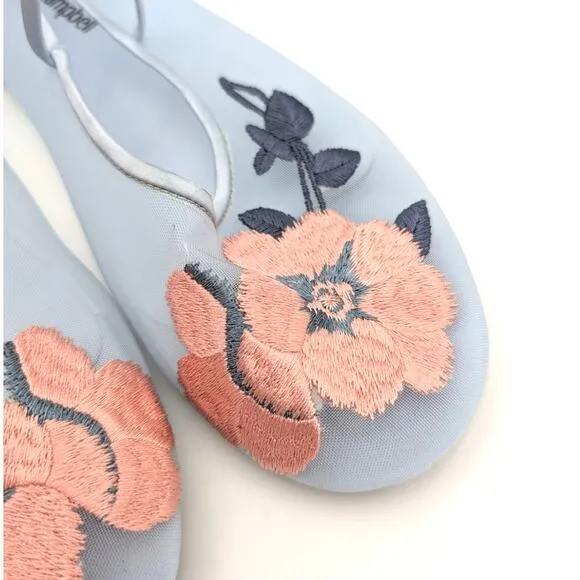 Jeffrey Campbell Swan Flower Mesh Mary Jane Flats Women's Blue Size US7.5