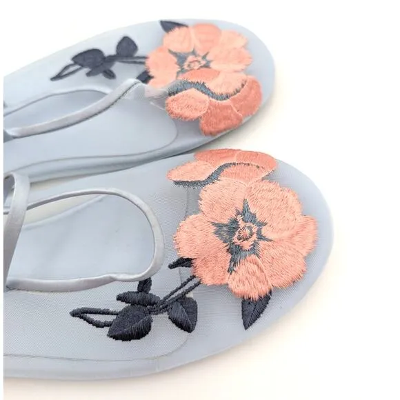 Jeffrey Campbell Swan Flower Mesh Mary Jane Flats Women's Blue Size US7.5