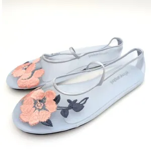 Jeffrey Campbell Swan Flower Mesh Mary Jane Flats Women's Blue Size US7.5