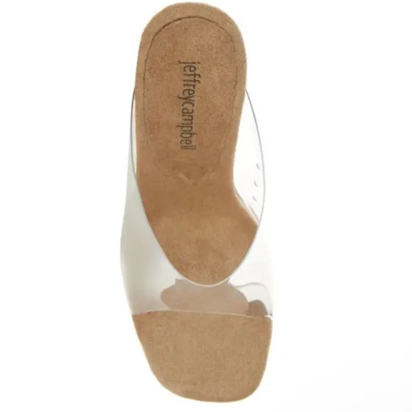 JEFFREY CAMPBELL Women Acetate Wedge Mule Sandals Size 9.5 NEW
