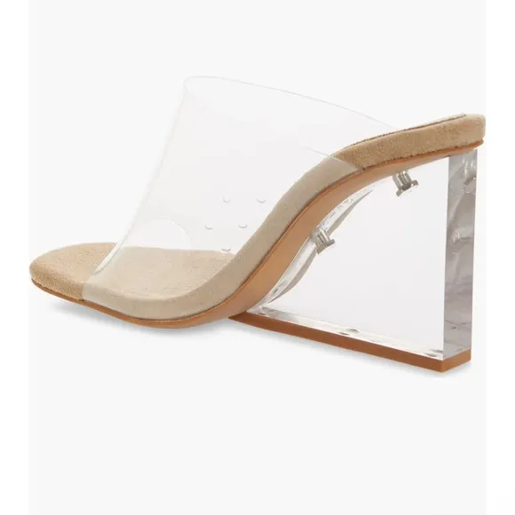 JEFFREY CAMPBELL Women Acetate Wedge Mule Sandals Size 9.5 NEW