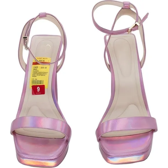 Jessica Simpson Adonia Women's Ankle-Strap Sandal Light Pink Iridescent 9M