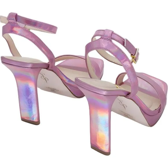 Jessica Simpson Adonia Women's Ankle-Strap Sandal Light Pink Iridescent 9M