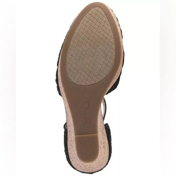 JESSICA SIMPSON Marshela Ankle-Strap Platform Wedge Sandals Woven Cutout shoes