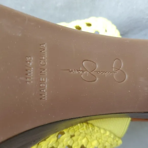 JESSICA SIMPSON Yellow Woven Shelbie2 Platform Block Heel Sandals SIZE: 11M